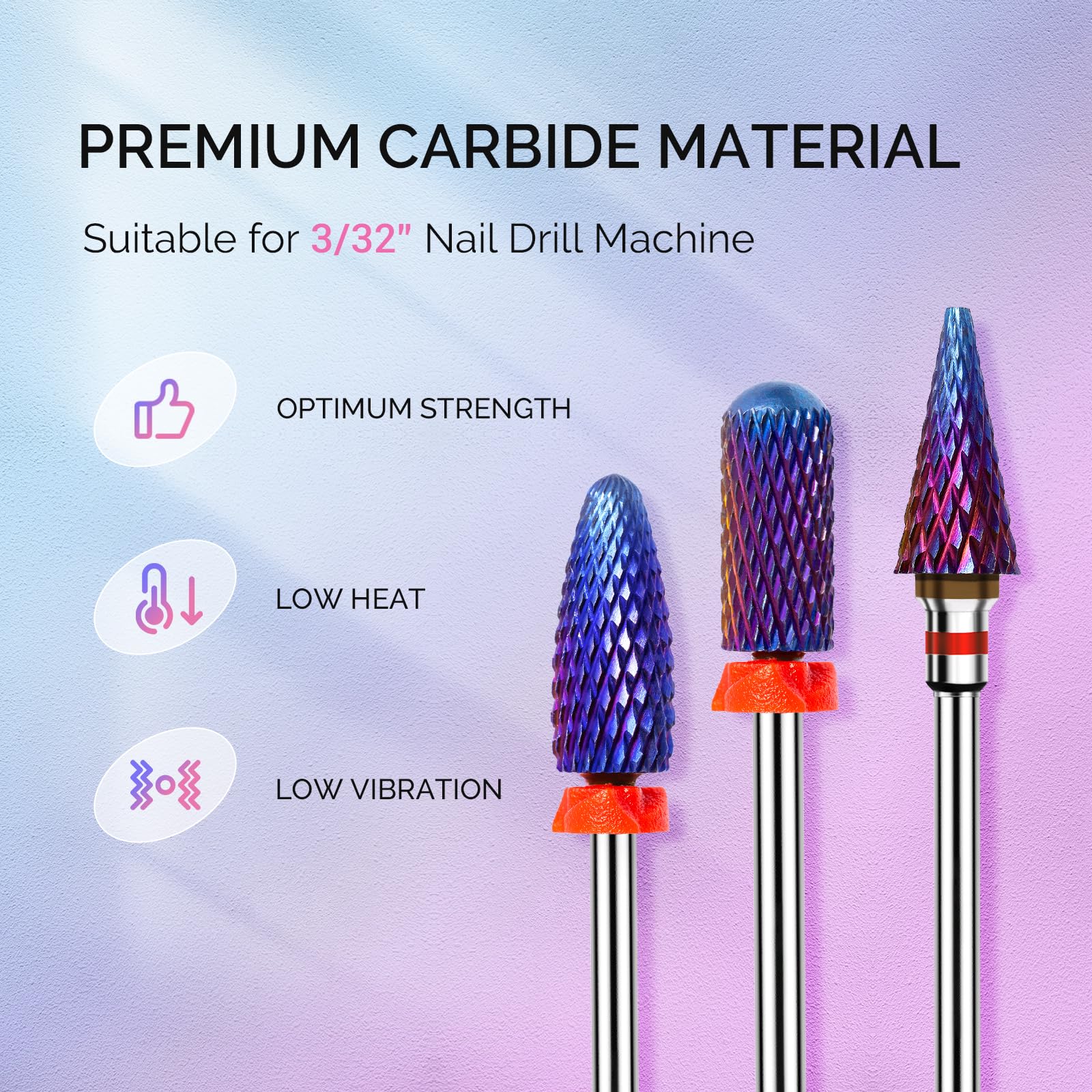 MelodySusie smooth round top small barrel carbide bit protects cuticles during contouring