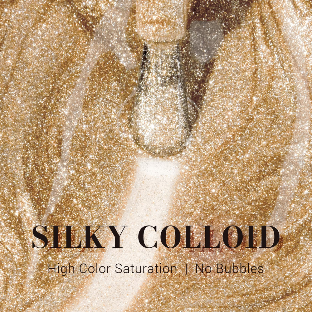 MelodySusie Sparkle Gold gel polish brush enables smooth, even coverage for easy at-home manicures.