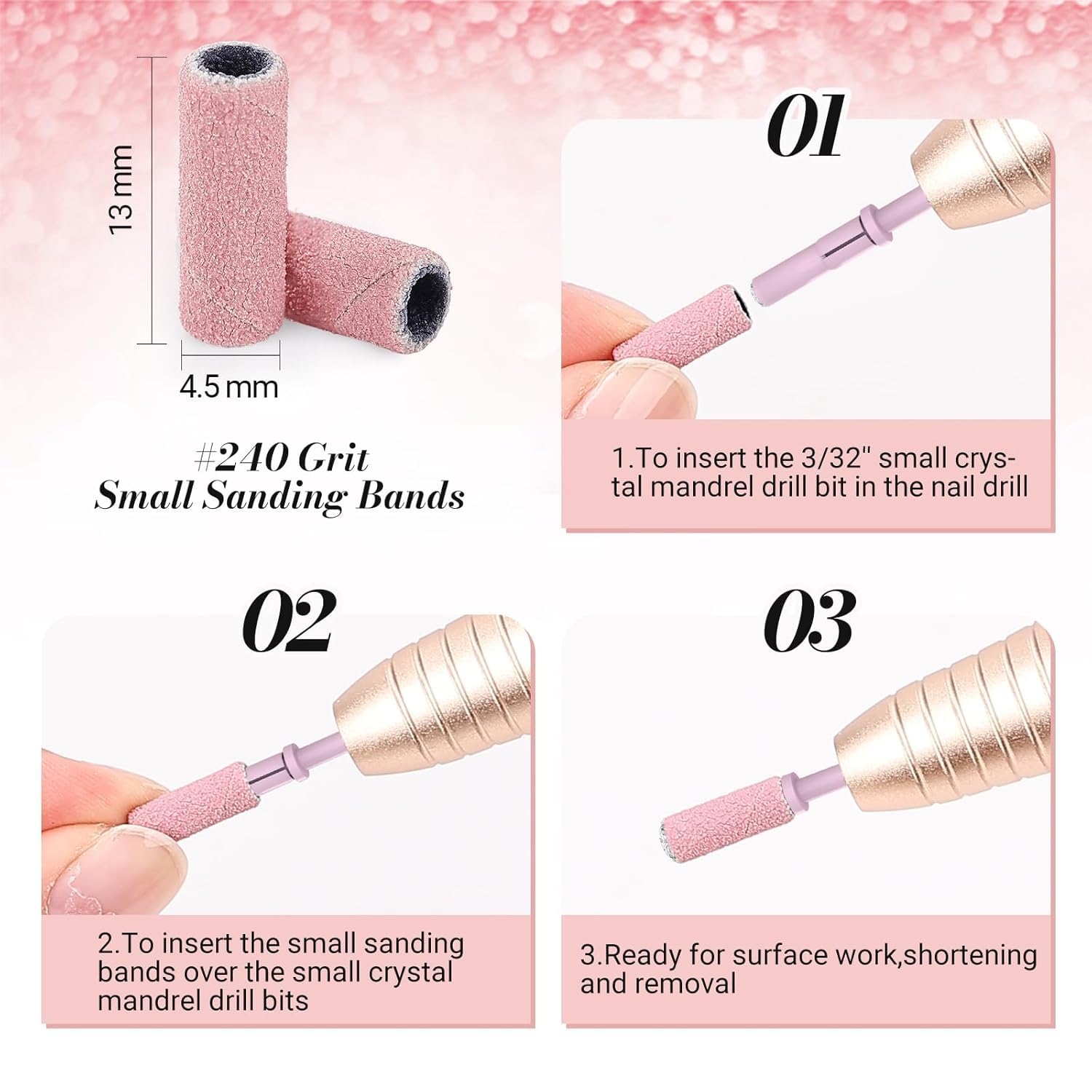 MelodySusie use sanding bands on natural and artificial nails.