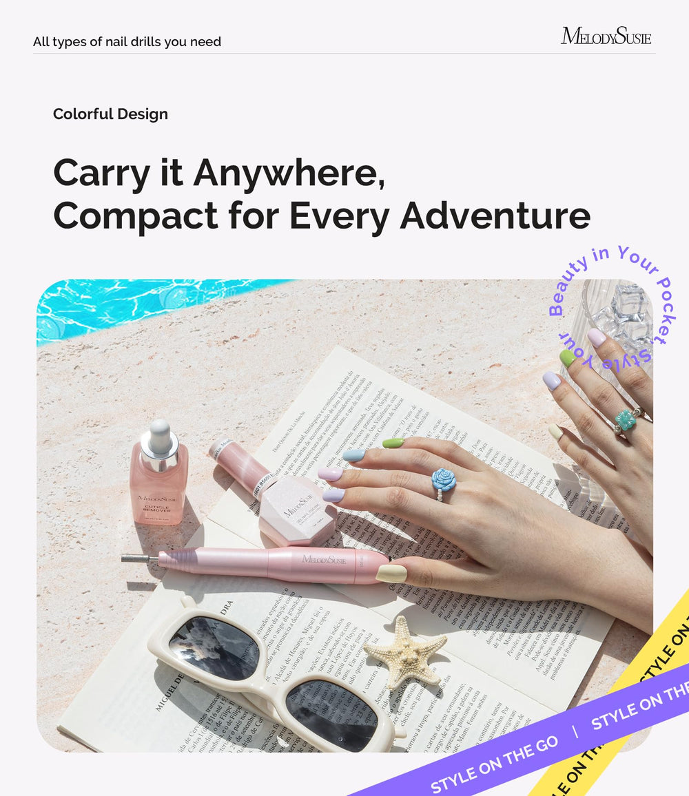MelodySusie travel-friendly nail drill ready for on-the-go use