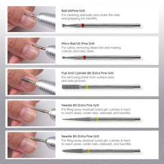 MelodySusie two-direction nail drill bits for easy control on both hands.