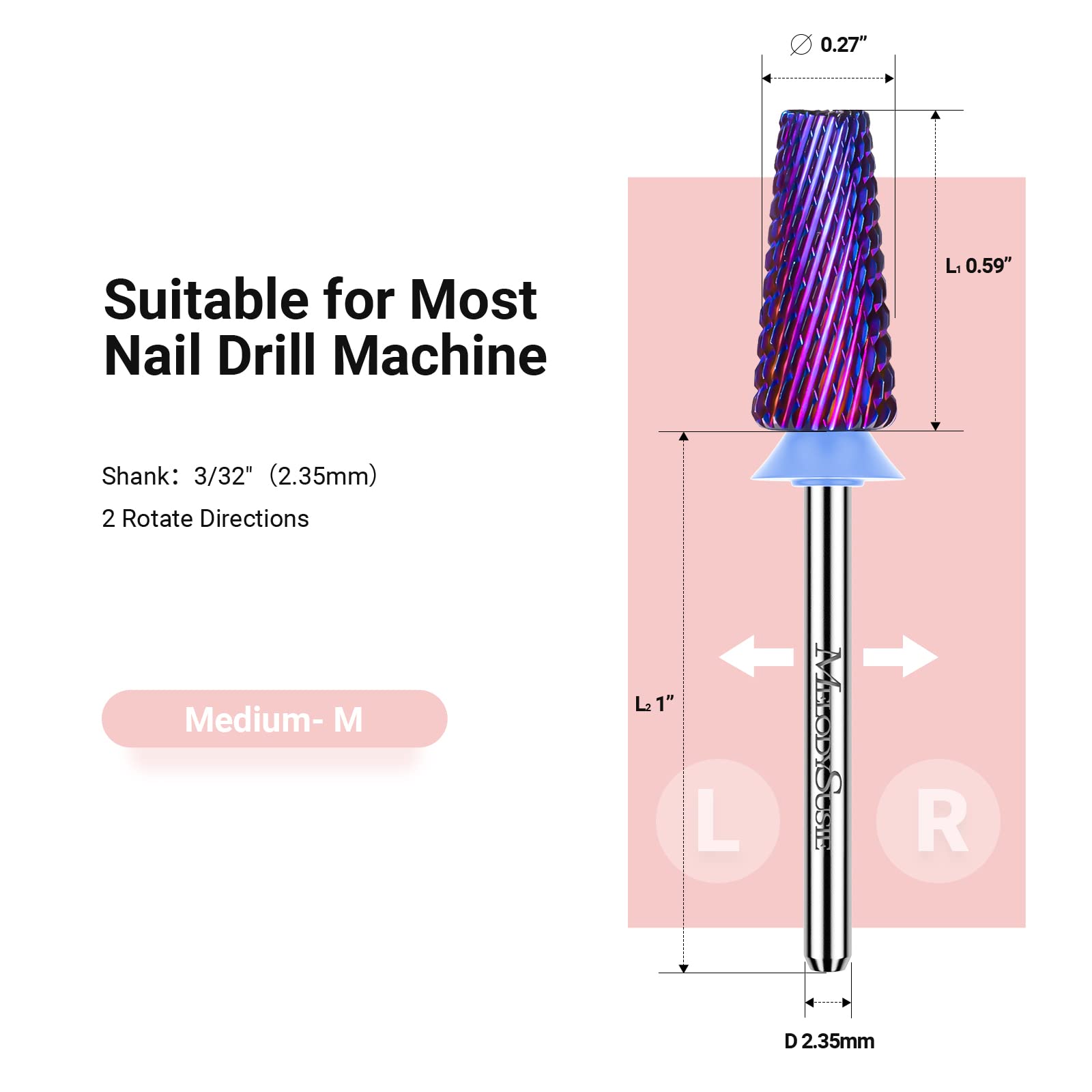 MelodySusie carbide tungsten bit in purple offers durable acrylic removal.