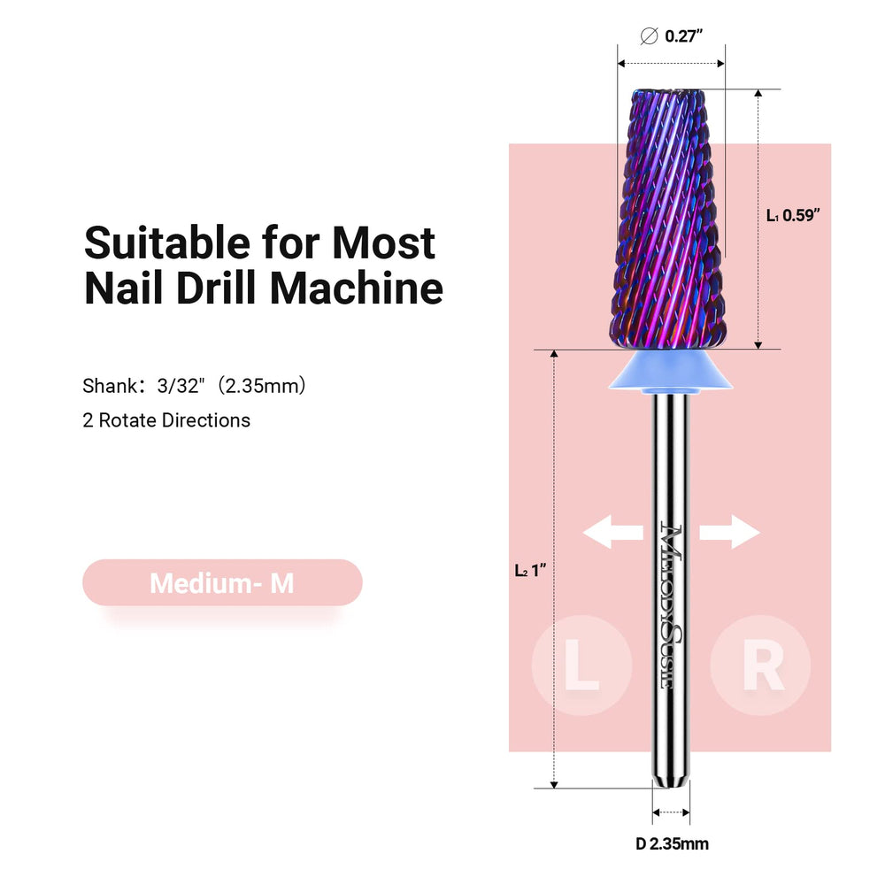 MelodySusie carbide tungsten bit in purple offers durable acrylic removal.