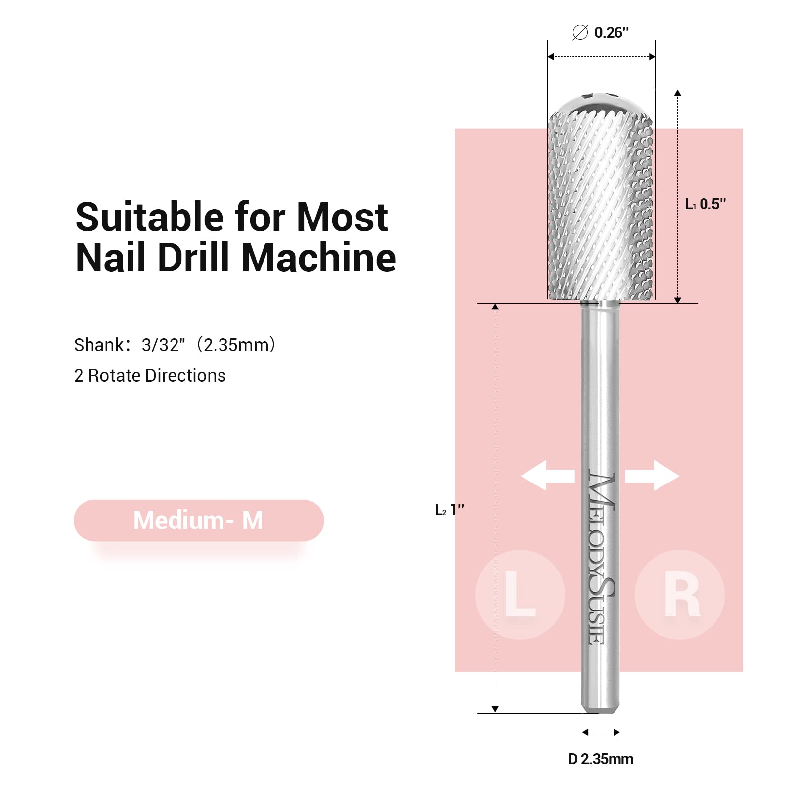 MelodySusie universal 3/32 inch shank fits most professional drills.