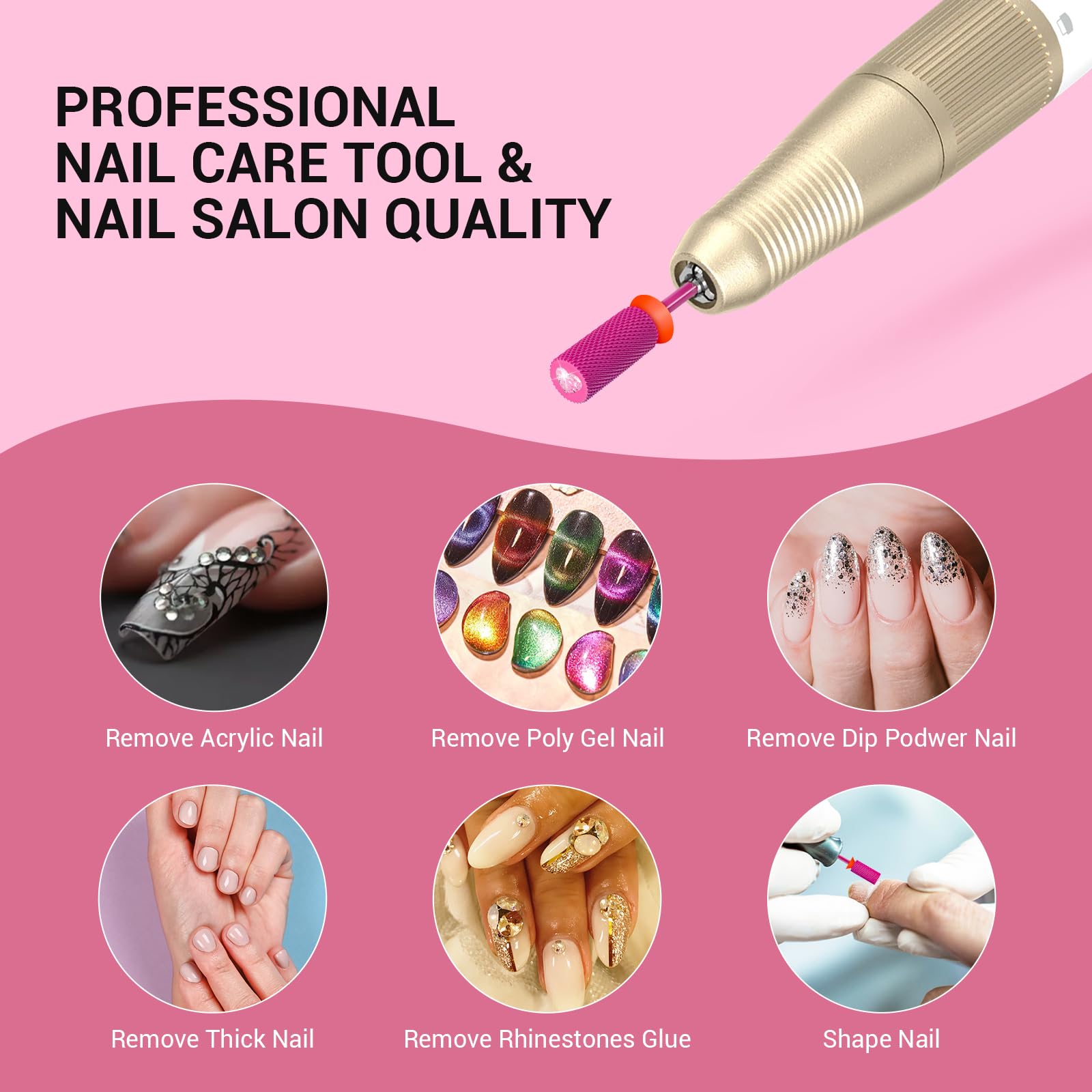 MelodySusie universal 3/32 shank fits most professional nail drills.