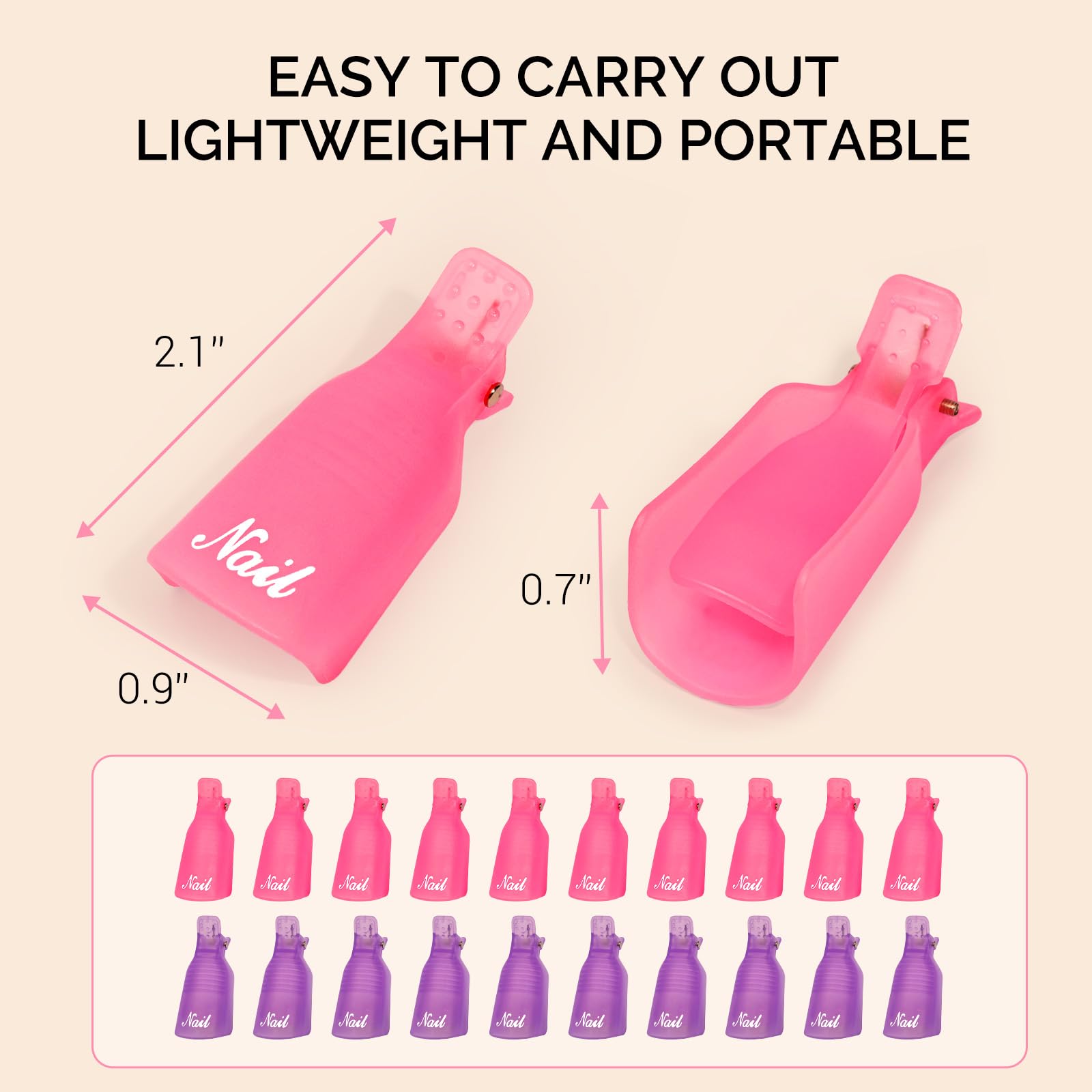 MelodySusie uso fácil: empapa algodón y sujeta con clips para retirar esmalte