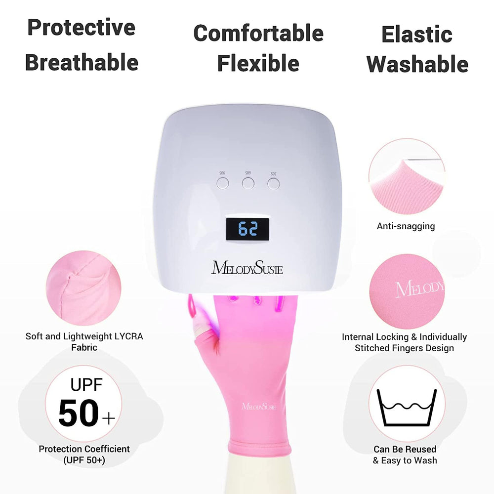 MelodySusie UPF50+ gloves block 99% UV during nail work