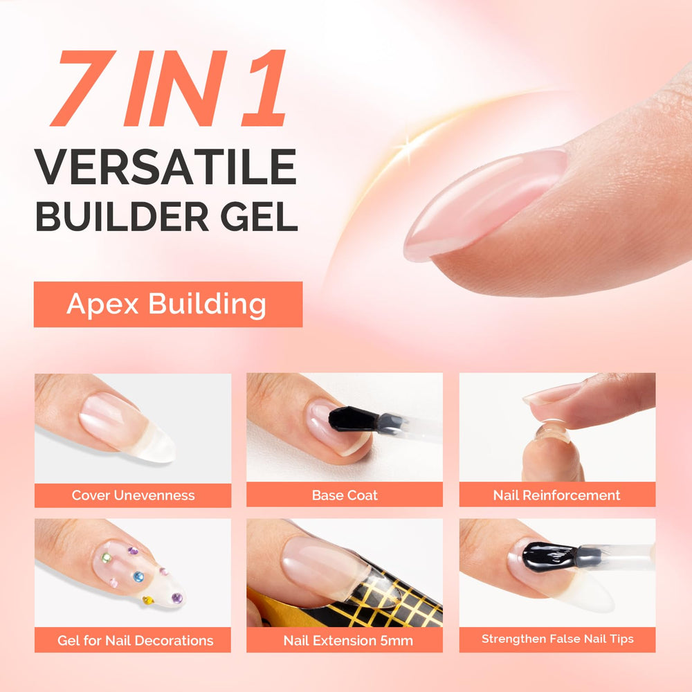MelodySusie UV lamp cures builder gel for quick, even setting.
