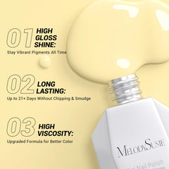 MelodySusie Yellow gel nail brush aiding precise self application.