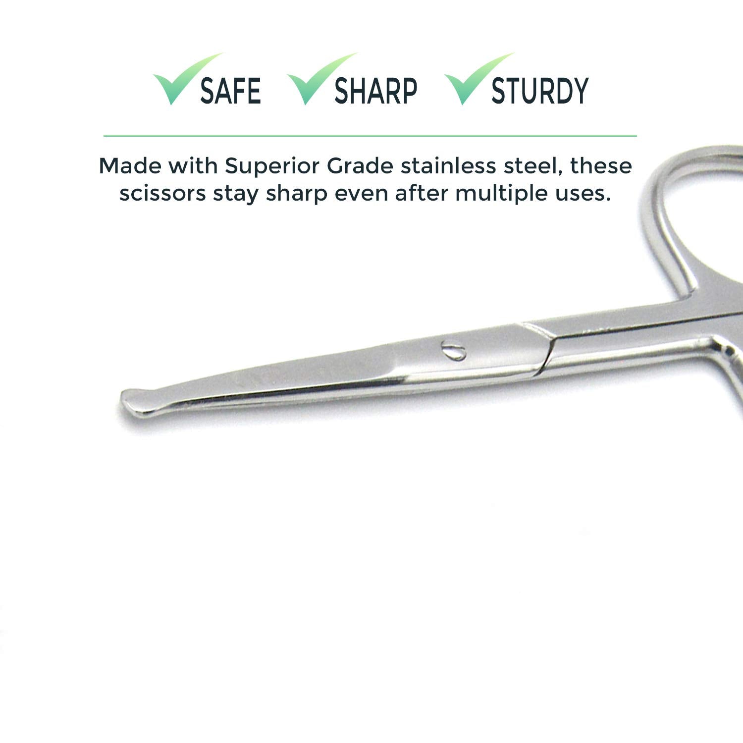 MELWEY rounded-tip scissors for beard shaping with control