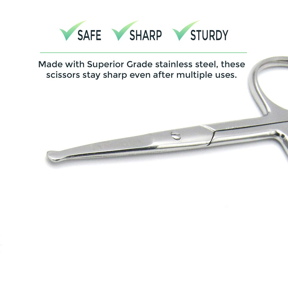 MELWEY rounded-tip scissors for beard shaping with control