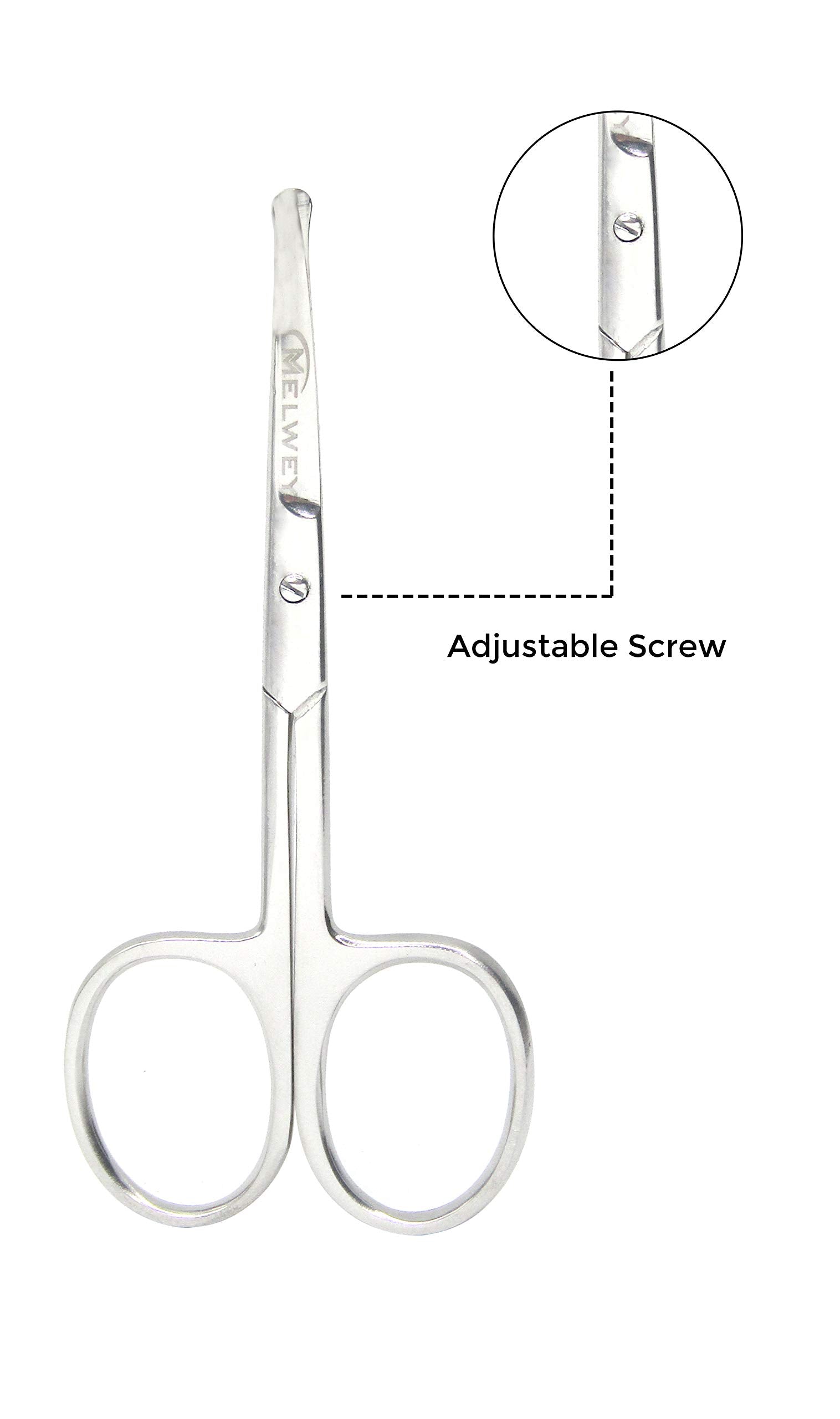 MELWEY rounded-tip scissors for precise eyebrow shaping