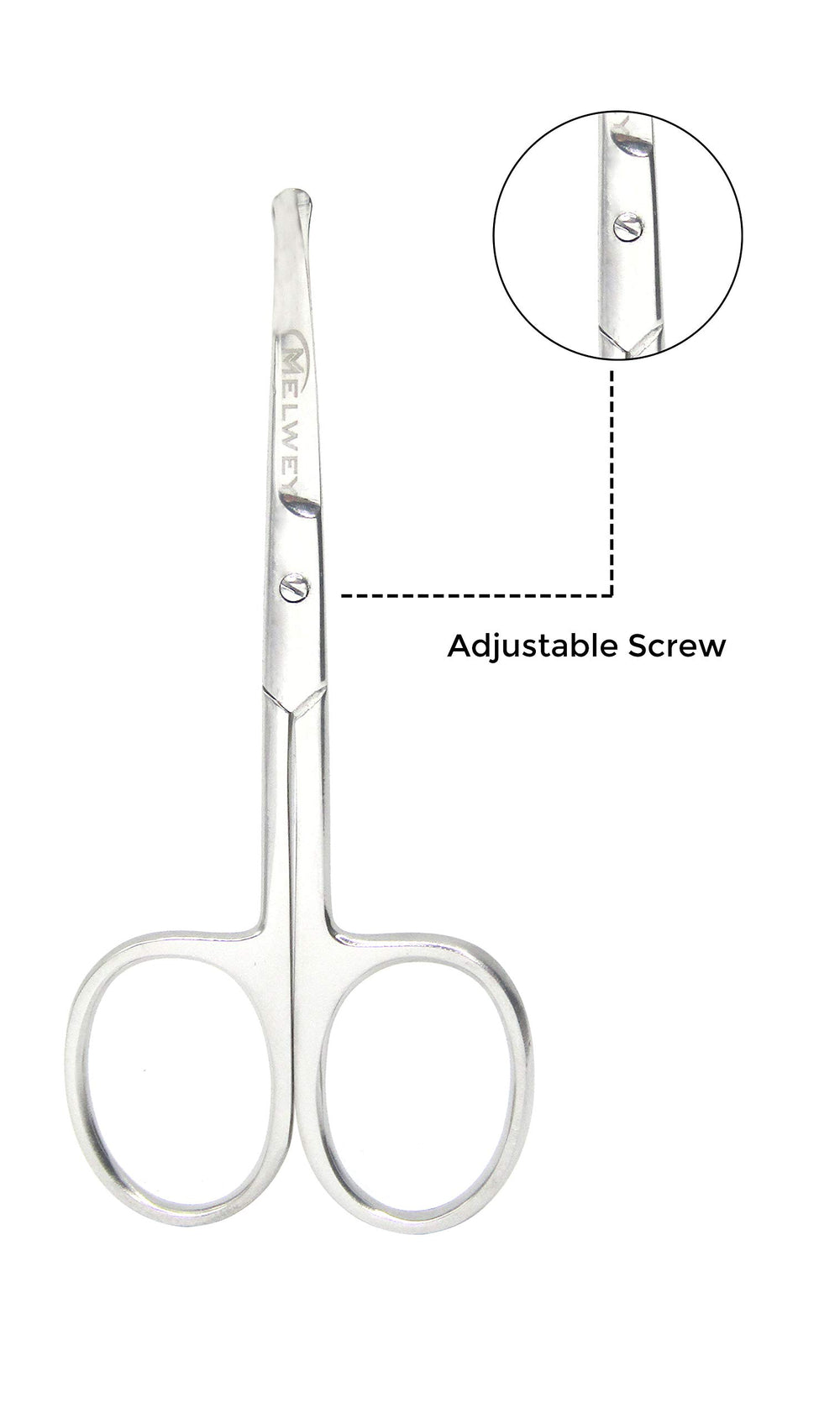 MELWEY rounded-tip scissors for precise eyebrow shaping