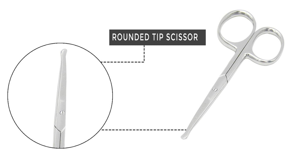 MELWEY rounded-tip scissors for safe eyelash trimming
