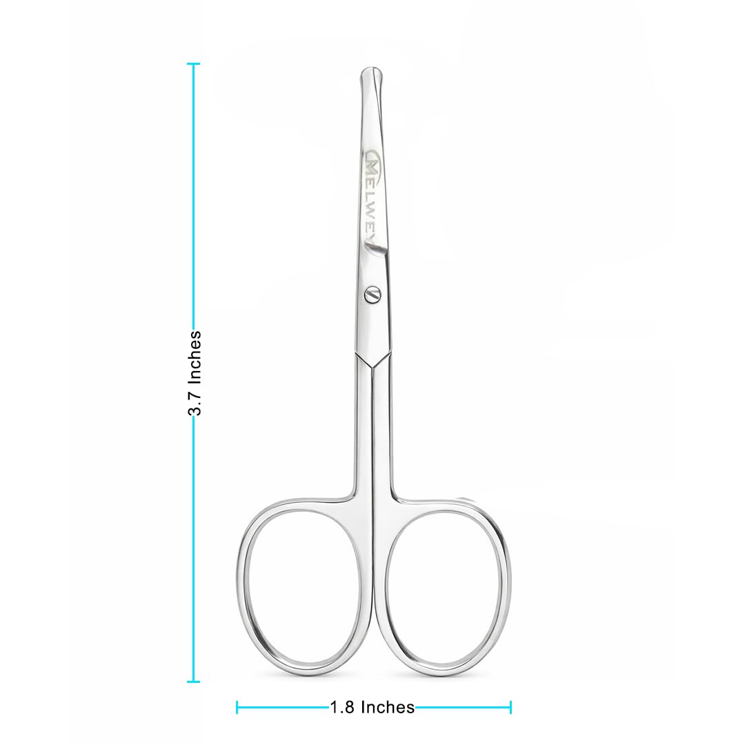 MELWEY rounded-tip scissors for mustache trimming with clean edges