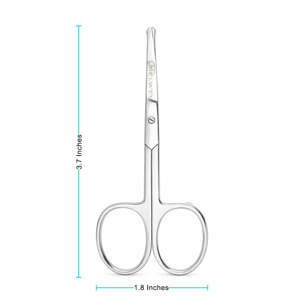 MELWEY rounded-tip scissors for mustache trimming with clean edges