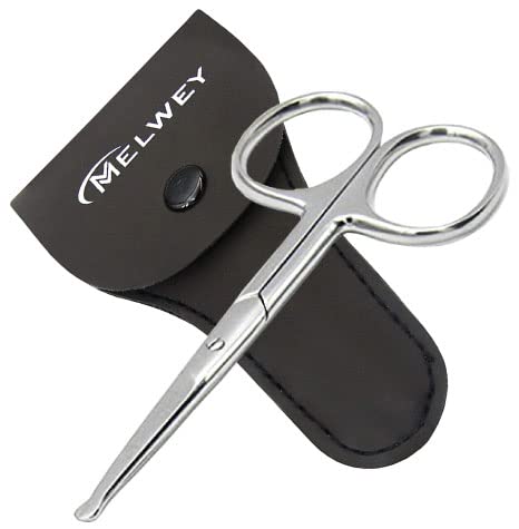 MELWEY rounded-tip scissors for nose hair precision and safe trimming