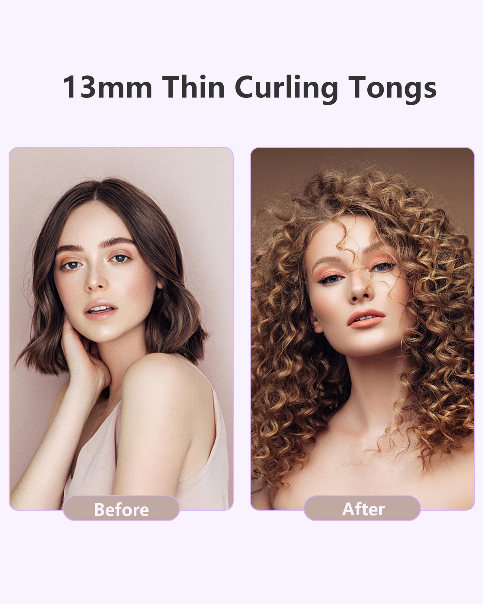MELYDO curling iron temperature display shows precise heat control for tailored curls.