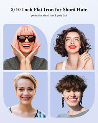 MELYDO pencil flat iron showing edge detailing for bangs
