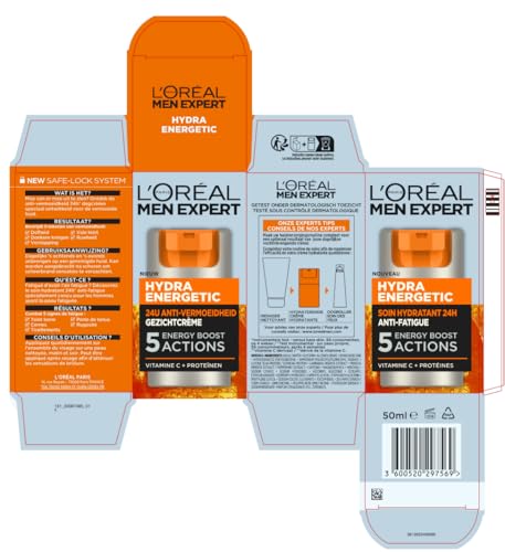 Aplicación rápida y suave en el rostro con Hydra Energetic de MEN EXPERT.