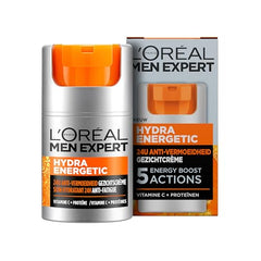 Textura ligera y no grasa de MEN EXPERT Hydra Energetic para piel cómoda.