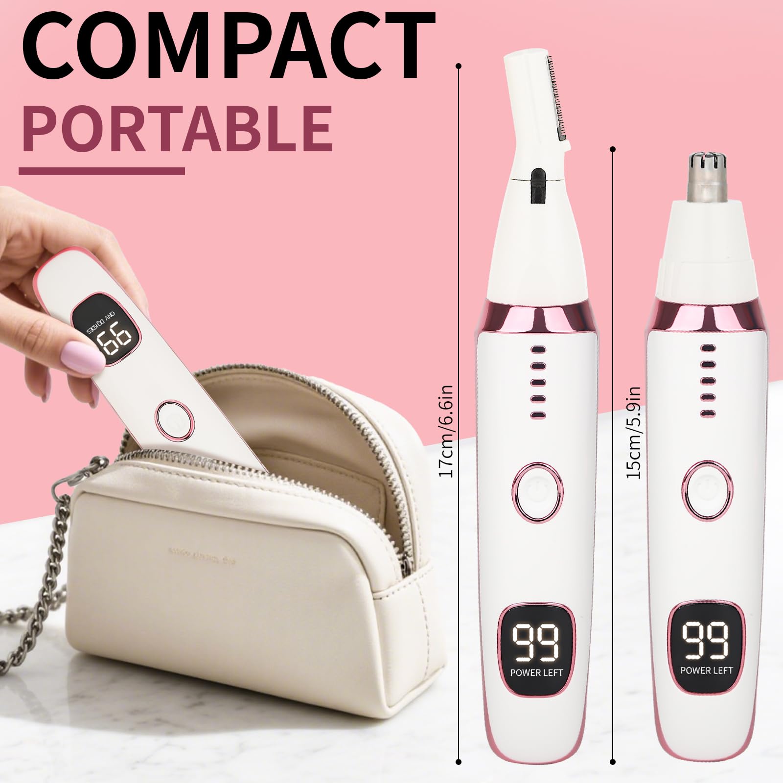 Mendaping 2-in-1 trimmer covers face, nose, and eyebrows efficiently.