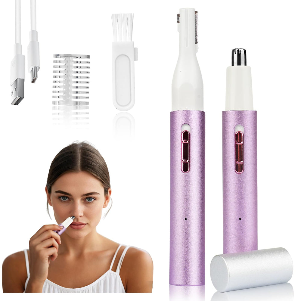Mendaping 2025 nose and facial trimmer in hand, compact travel-ready design for quick touch-ups.