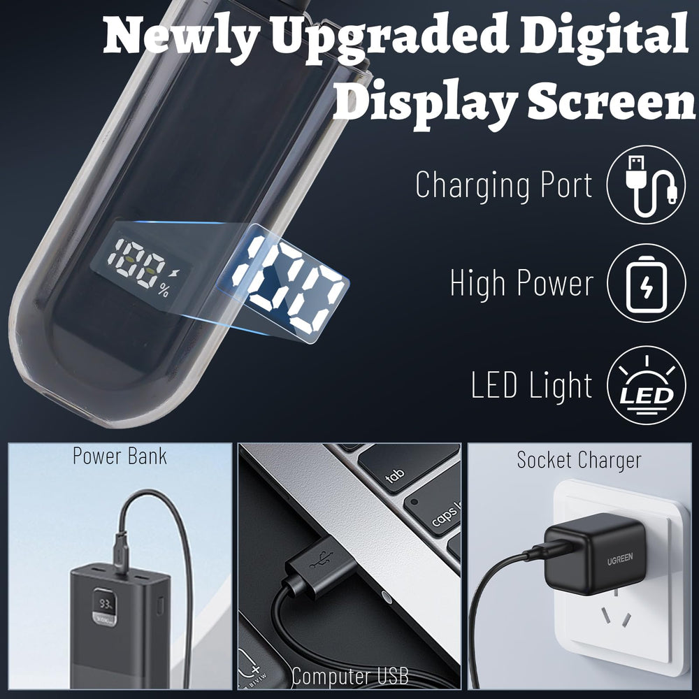 Mendaping nose trimmer LED display shows battery life at a glance.