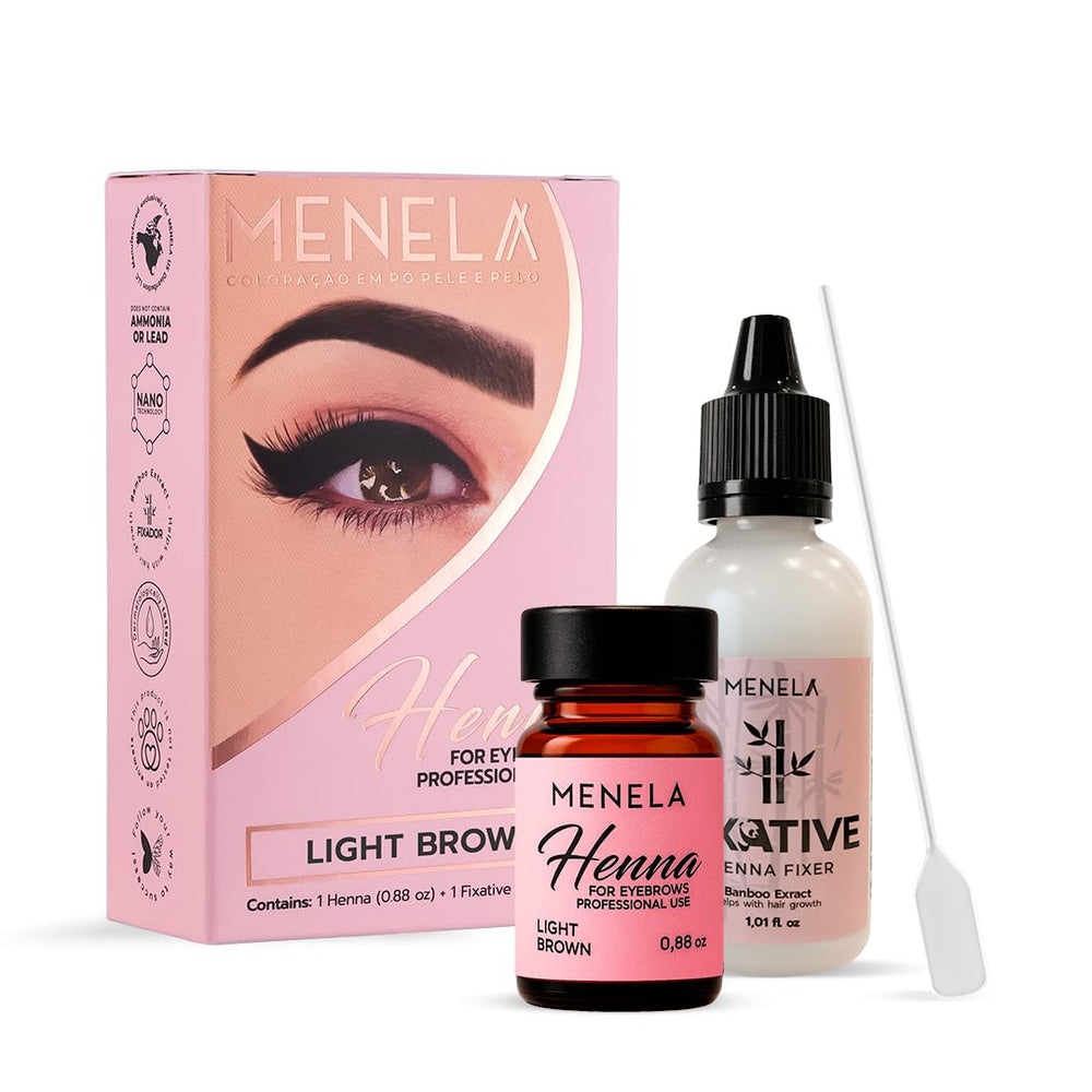 MENELA Eyebrow Henna Tint Kit packaging for at-home use, easy setup