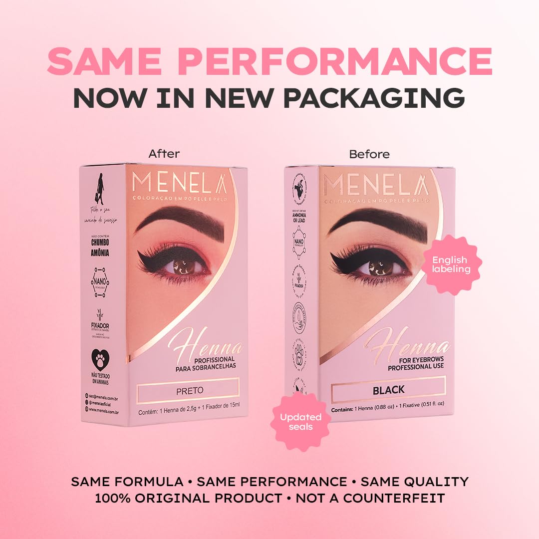 Menela henna powder mixing for easy DIY brow tint
