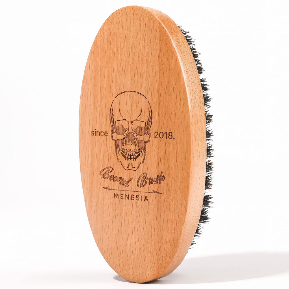 Menesia beard brush in a stylish set for a complete routine.