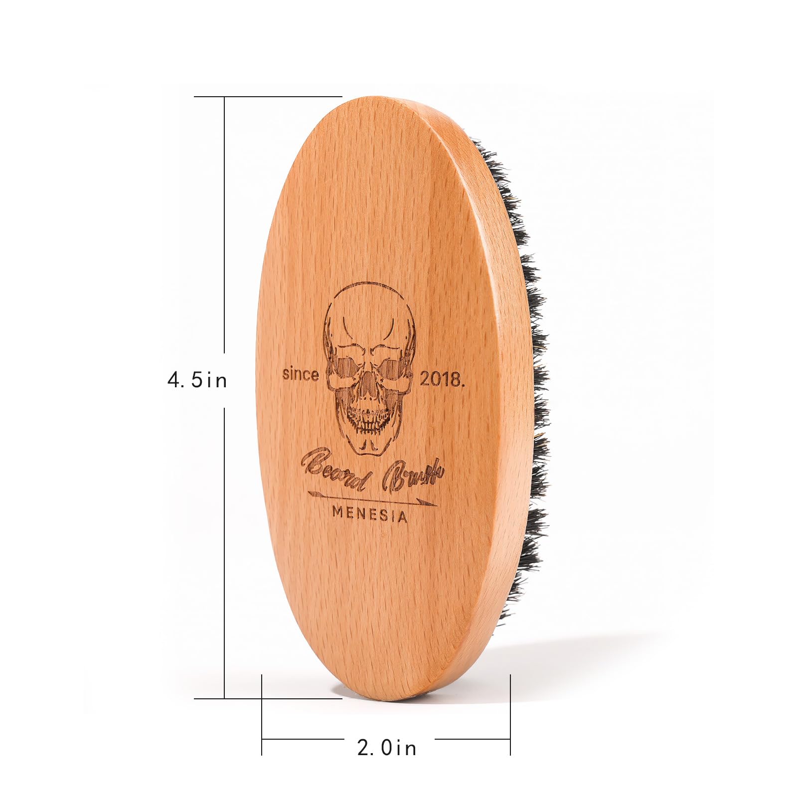 Menesia bristle length 0.67 inches ensures thorough, gentle beard coverage.