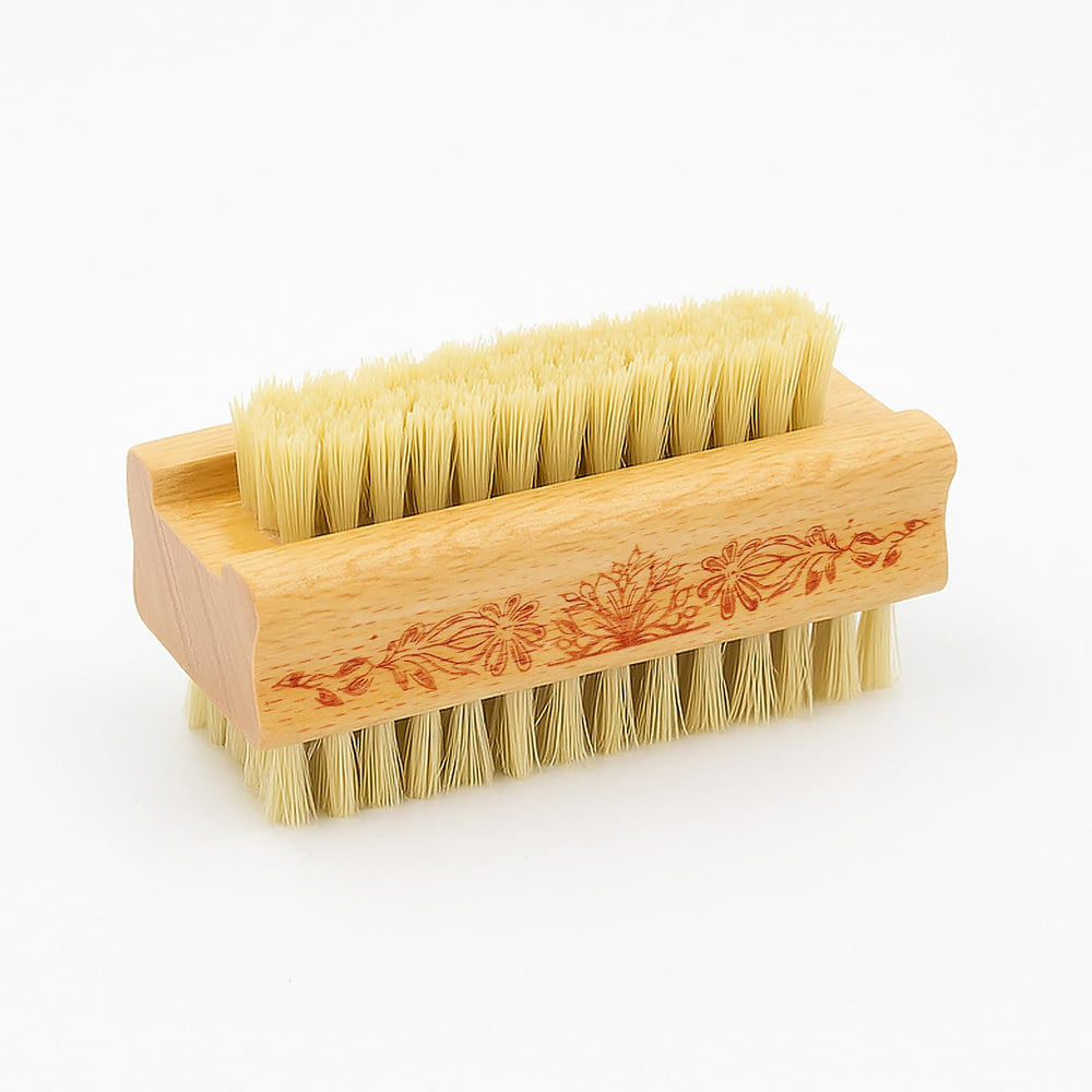 Menesia nail scrubber close-up showing stiff bristles for deep scrubbing