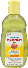 Mennen Baby Magic Cologne label close-up with soft scent details