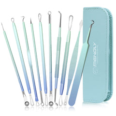 Menoly blackhead remover tools 10pc kit front view for clean extraction and skincare routine