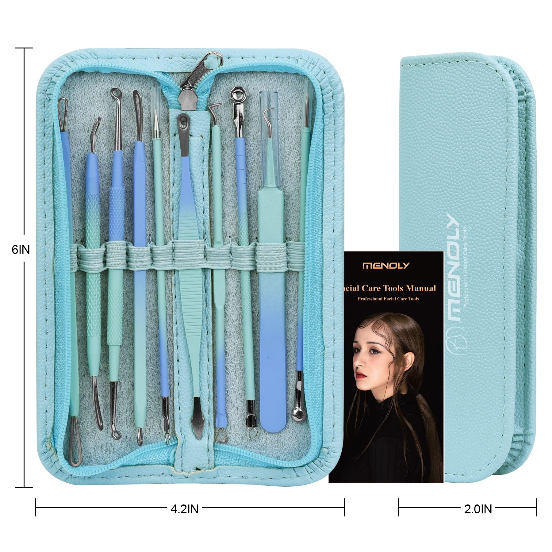 Menoly box packaging with tools emphasizes portability and hygiene-ready kit