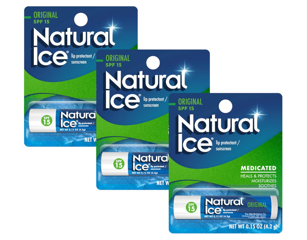 Mentholatum Natural Ice bálsamo labial original SPF 15 en tubo para protección suave