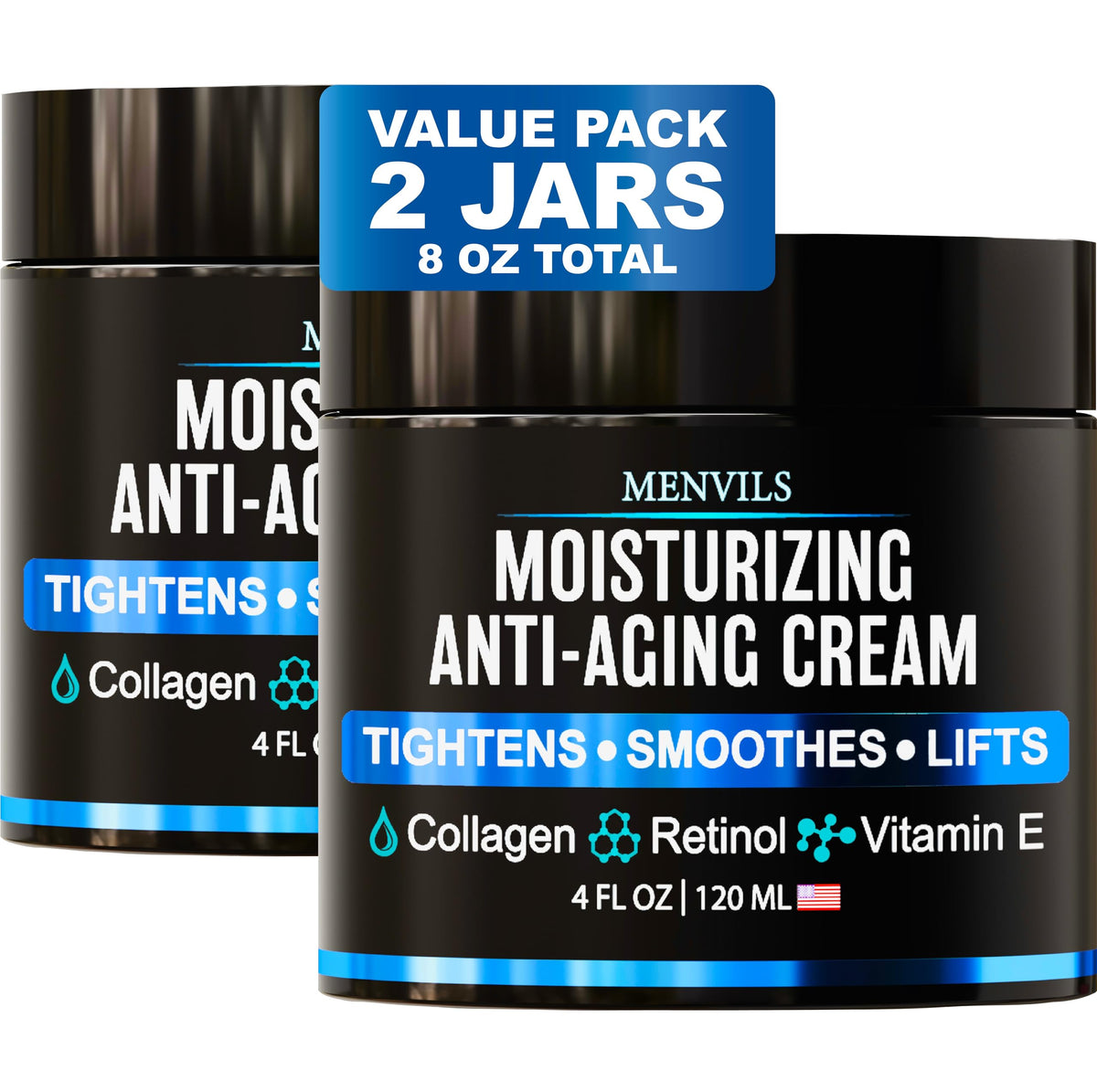 Menvils mens face moisturizer jar for smooth, hydrated skin.