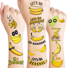 MeoIsDaBest banana tattoos sheet 1: vibrant yellow fruit designs for party accents.