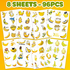MeoIsDaBest banana tattoos sheet 4: assorted styles for sharing and gifting.