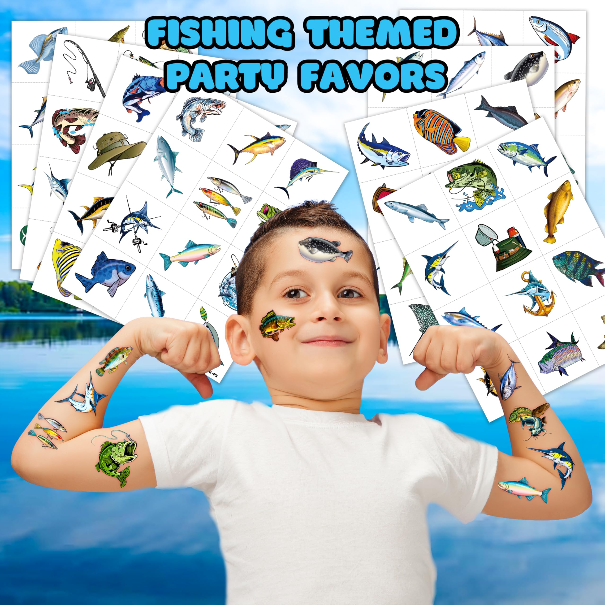 MeoIsDaBest fishing tattoos sheet 2 ideal for goody bags and prizes