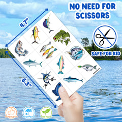 MeoIsDaBest fishing tattoos sheet 4 colorful designs spark party excitement