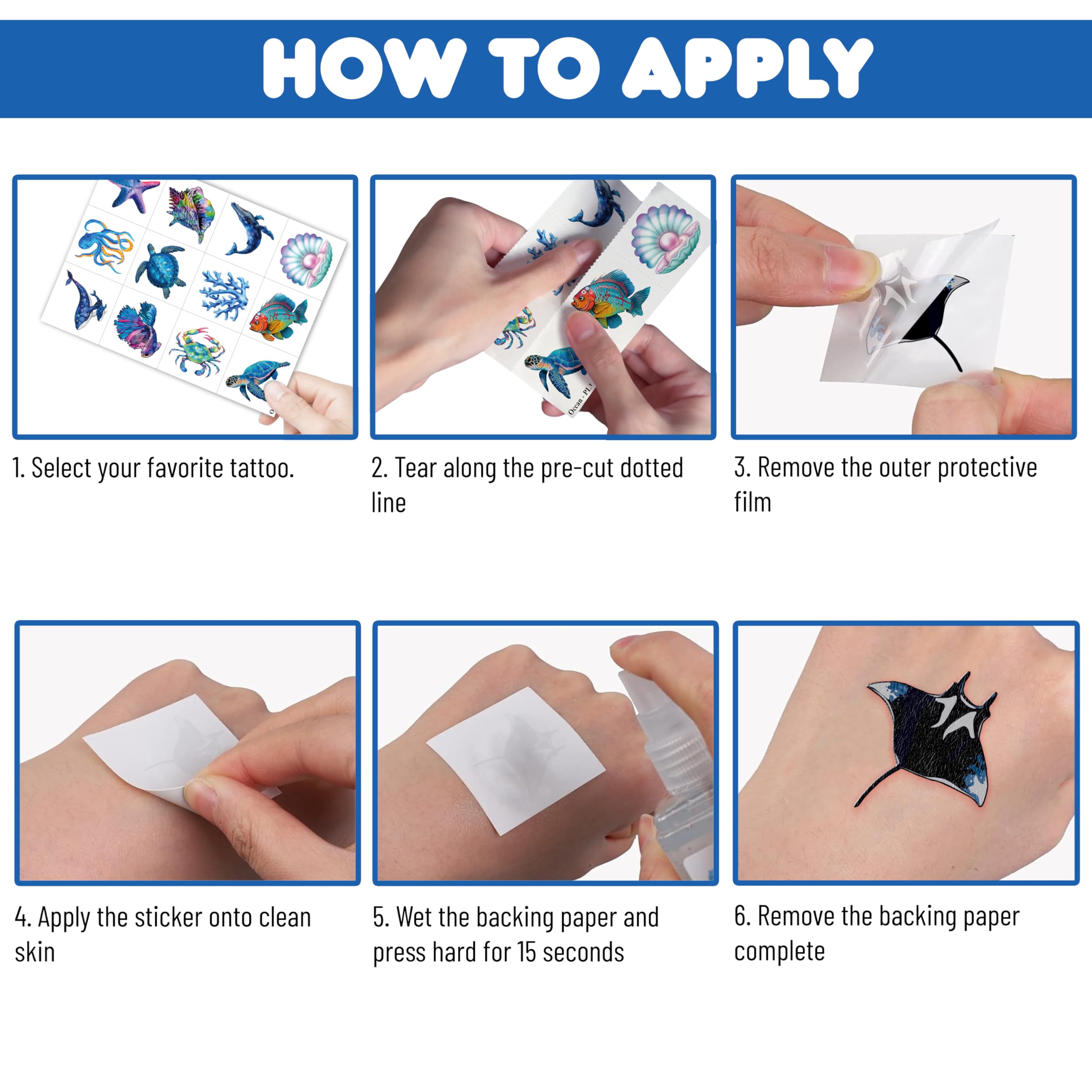 MeoIsDaBest luminous blue ocean tattoos sheet shines in dim party settings.