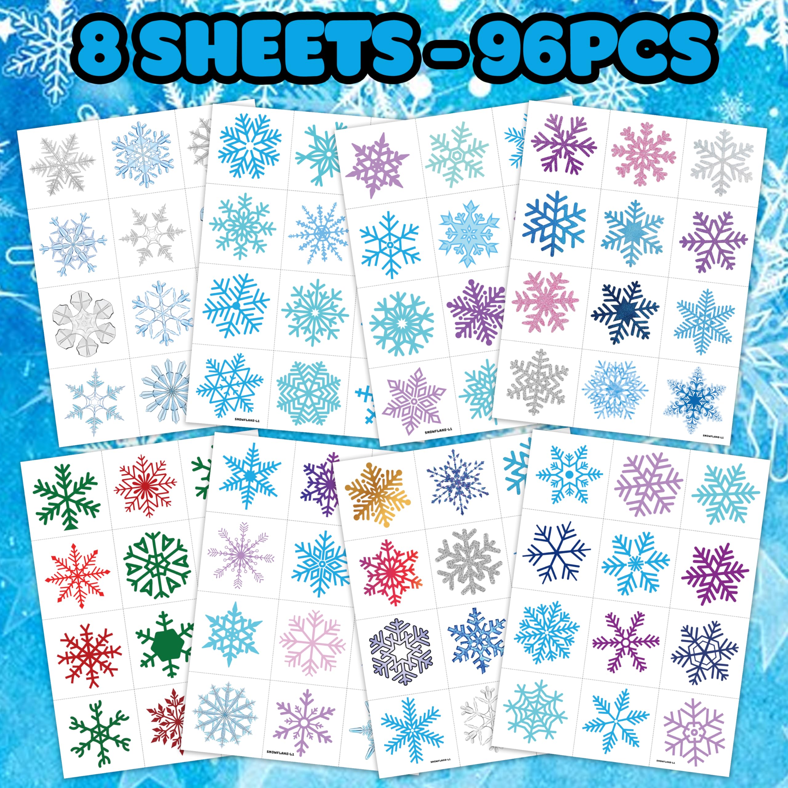 MeoIsDaBest blue silver snowflake tattoos for wintry skin look