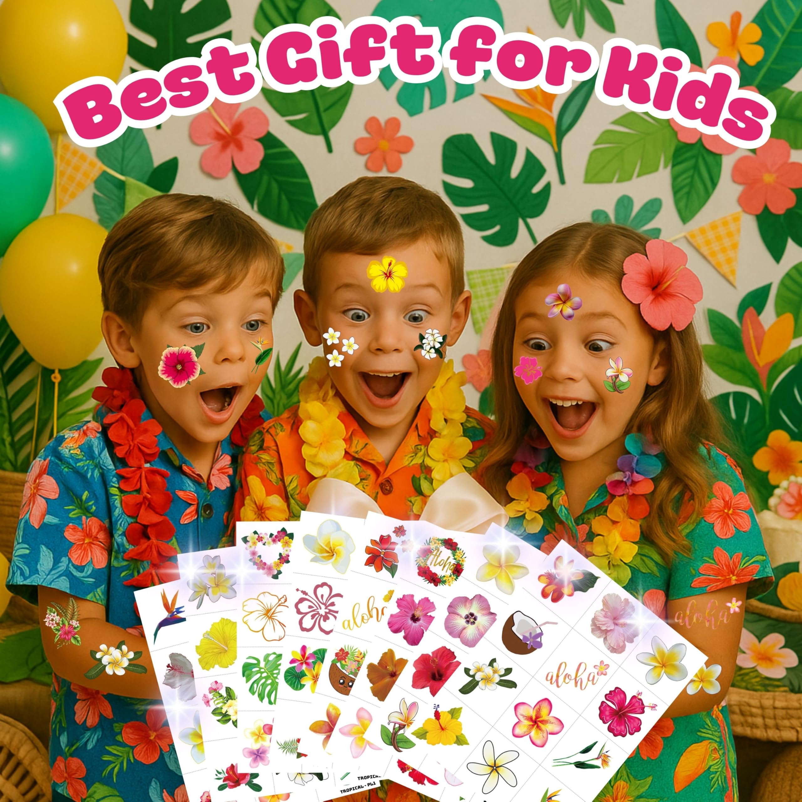 Easy-apply party favors ideal for quick decor and kid-friendly entertainment.