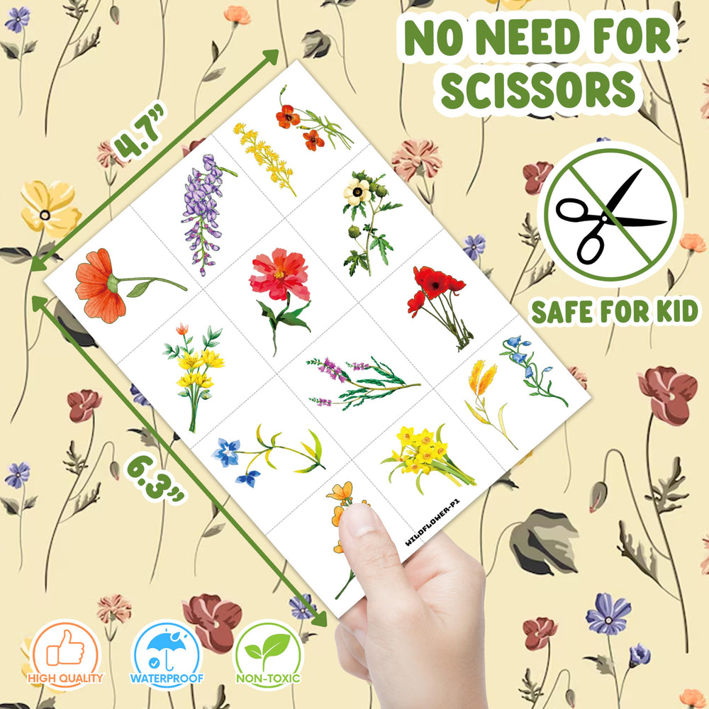 MeoIsDaBest wildflower decals for decorating water bottles and laptops