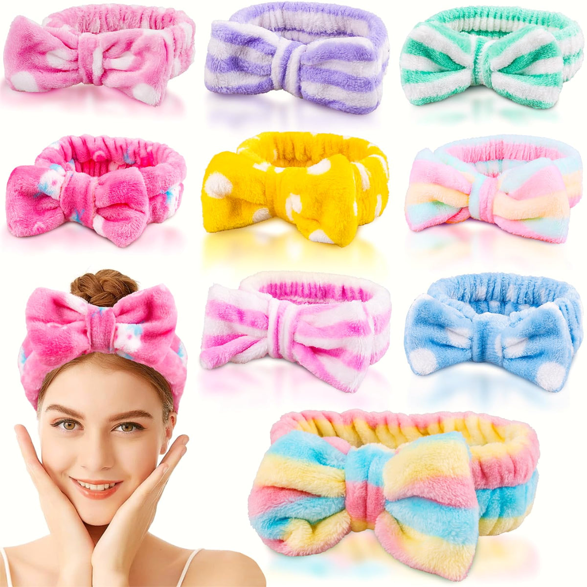 MEQHUO spa headband for washing face keeps hair away softly