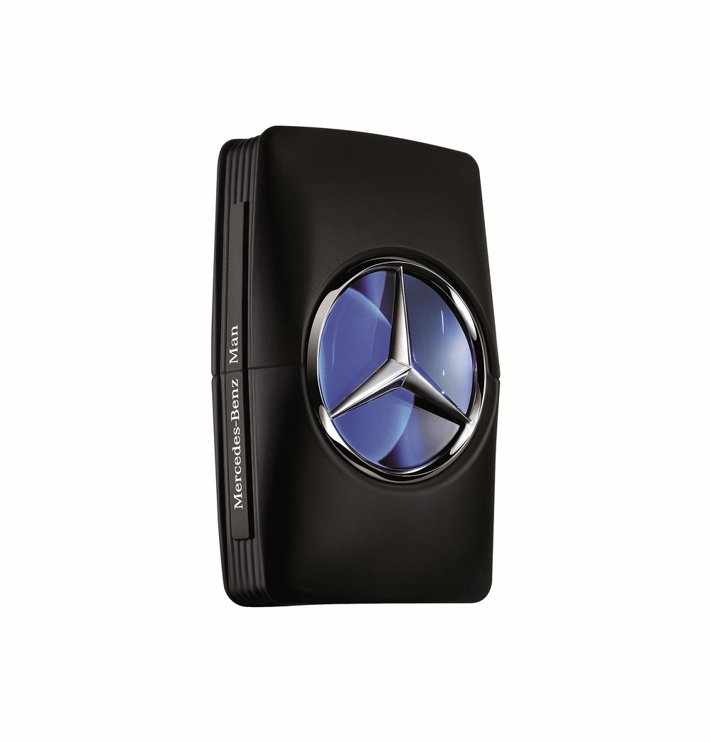 Mercedes-Benz Man Eau de Toilette bottle front view highlighting premium design for everyday confidence.