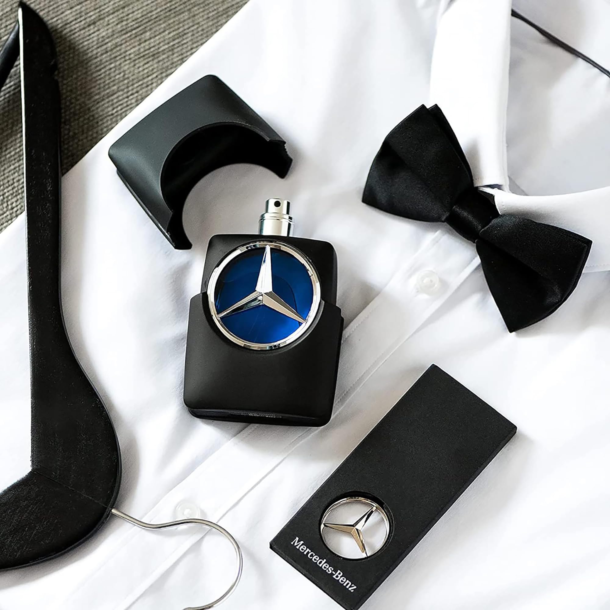 Mercedes-Benz Man label detail highlighting premium presentation
