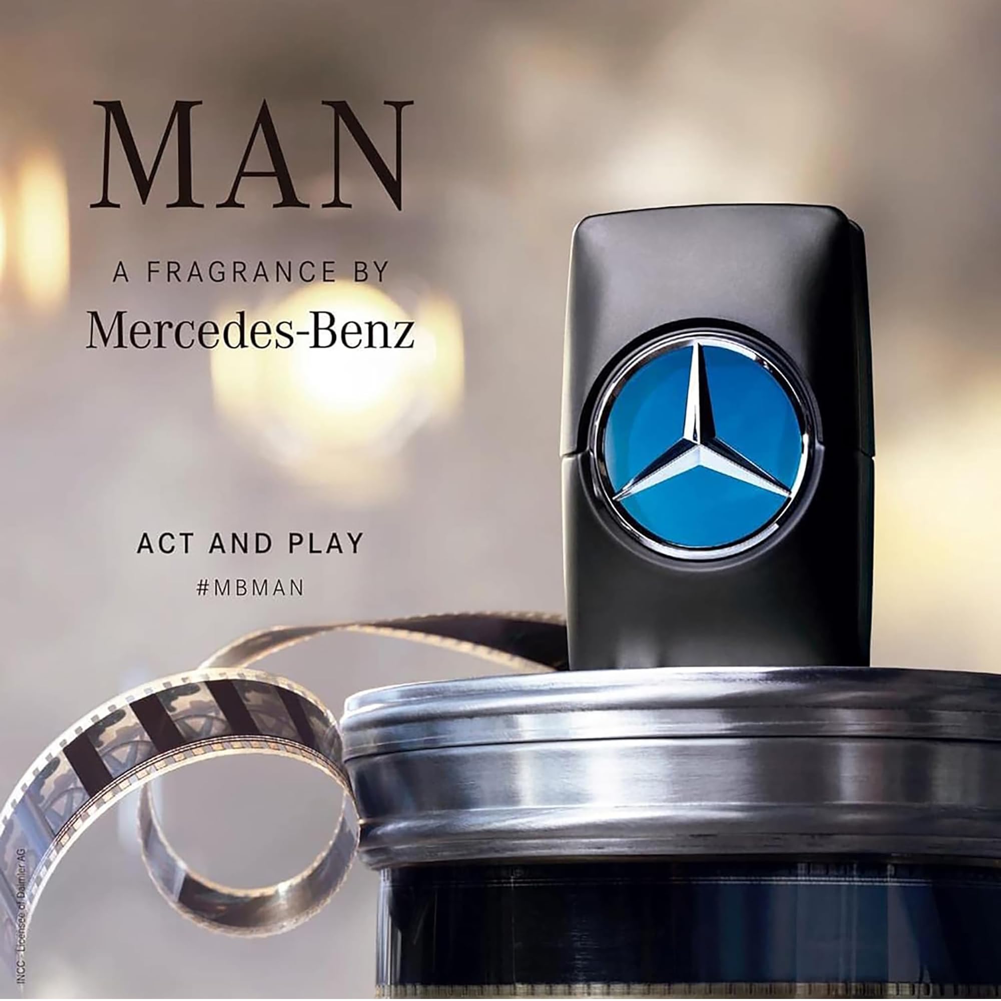 Mercedes-Benz Man sleek packaging closeup showing luxury branding